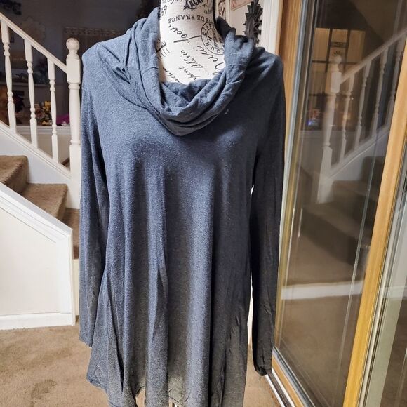 Gray cowlneck tunic sz large - Picture 1 of 6
